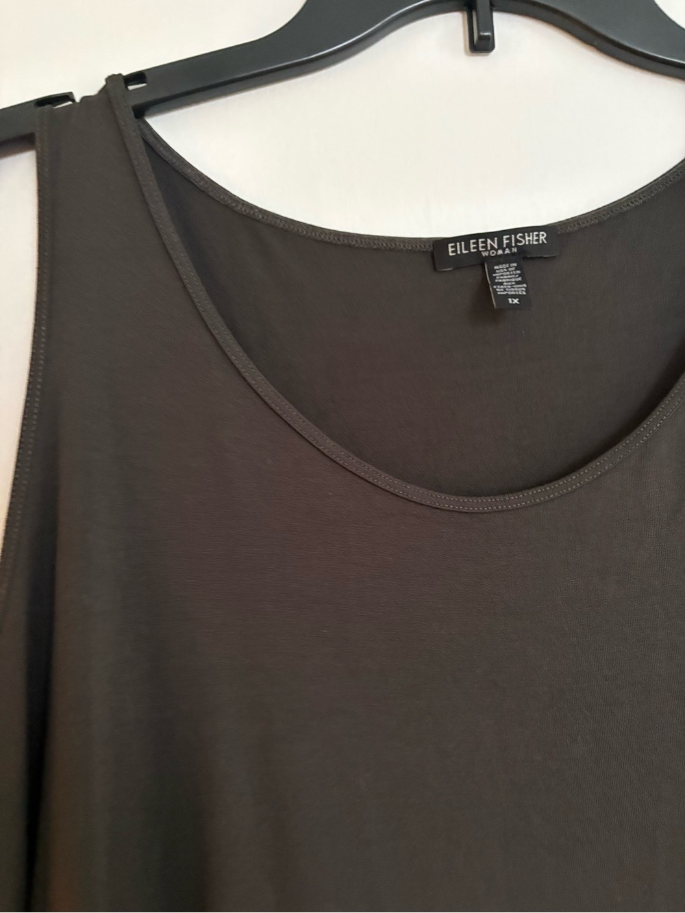 Eileen Fisher Sz 1X Grey Relaxed Lagenlook Casual Midi Dress - Picture 3 of 3